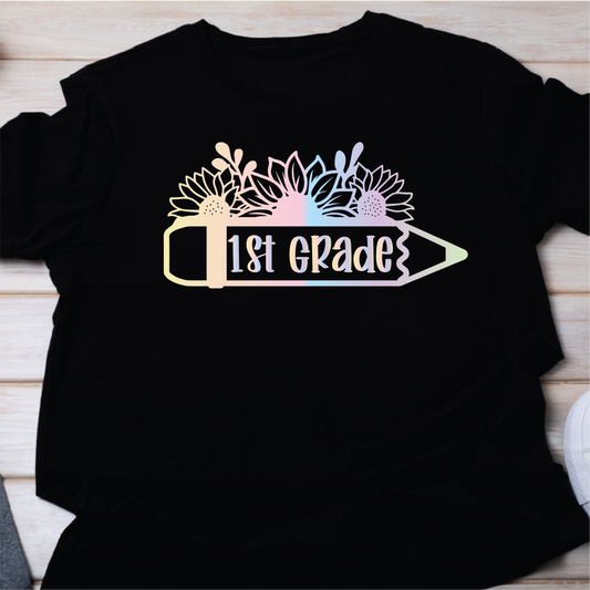 1st Grade Floral Pencil