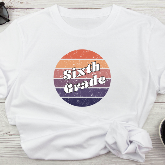 Sixth Grade Retro Circle