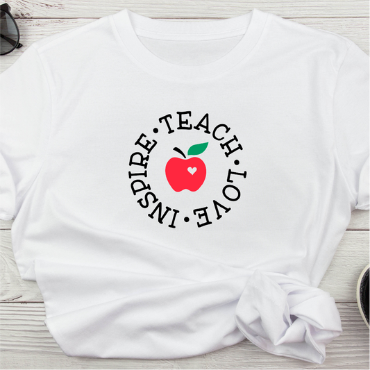 Teach, Love, Inspire Red Apple