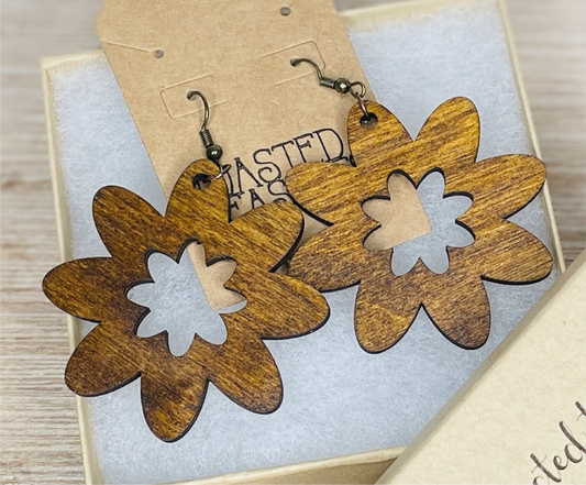Flower Wood Earrings