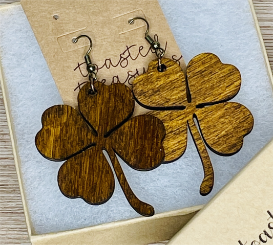 Shamrock Wood Earrings