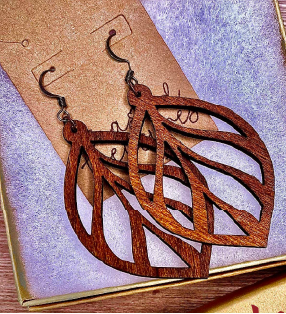 Leaf Wood Earrings