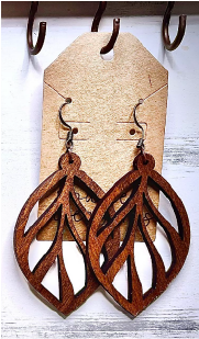 Leaf Wood Earrings