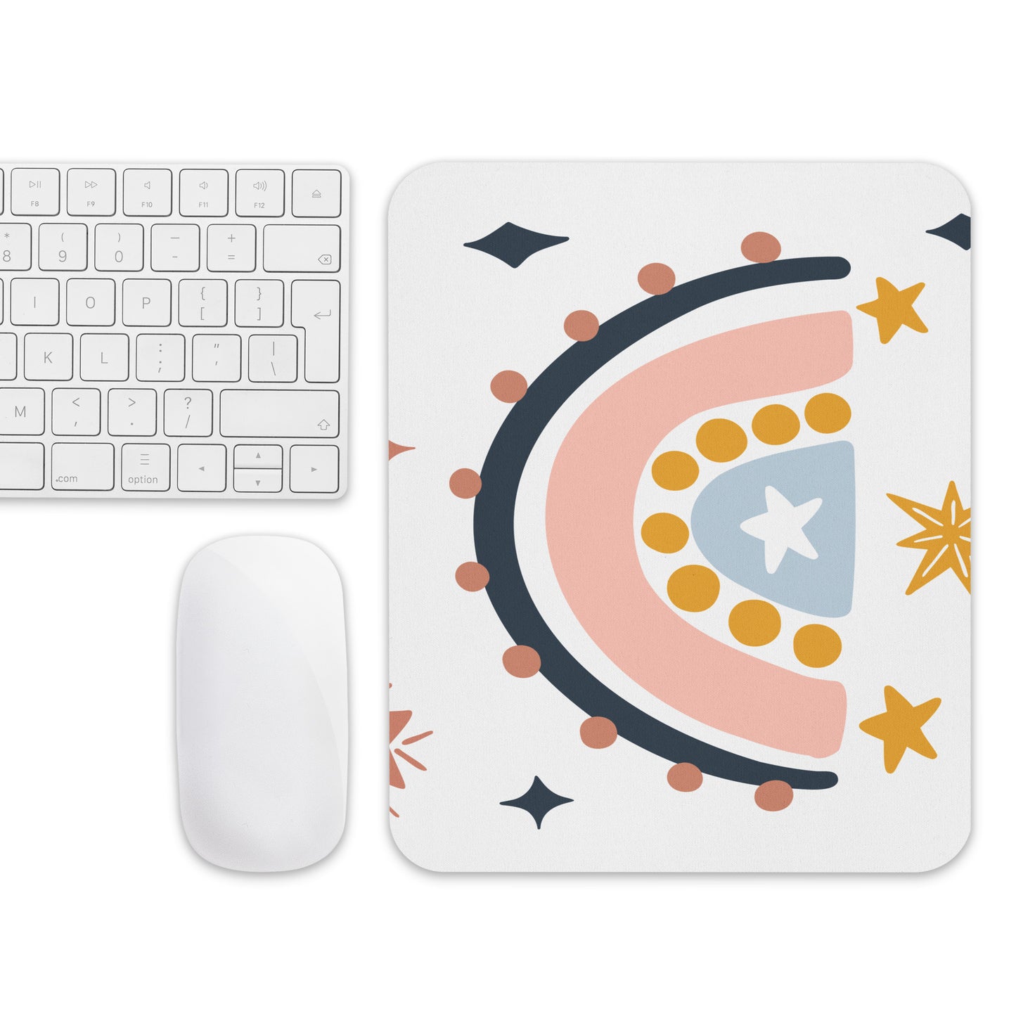 Pink Rainbow Mouse pad