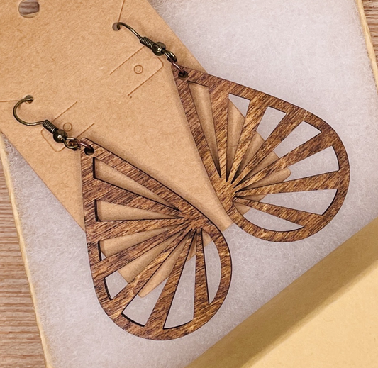 Sunburst Wood Earrings
