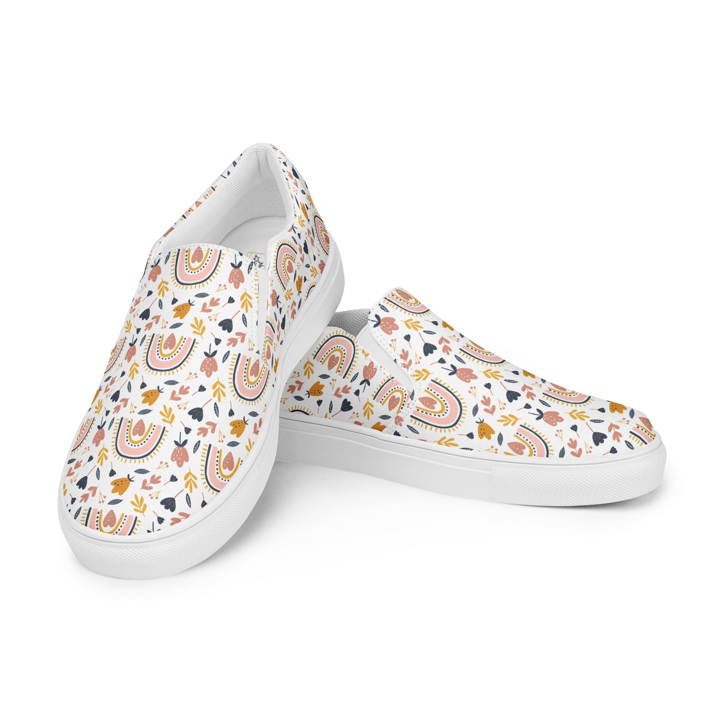 Floral Rainbow Women’s slip-on canvas shoes