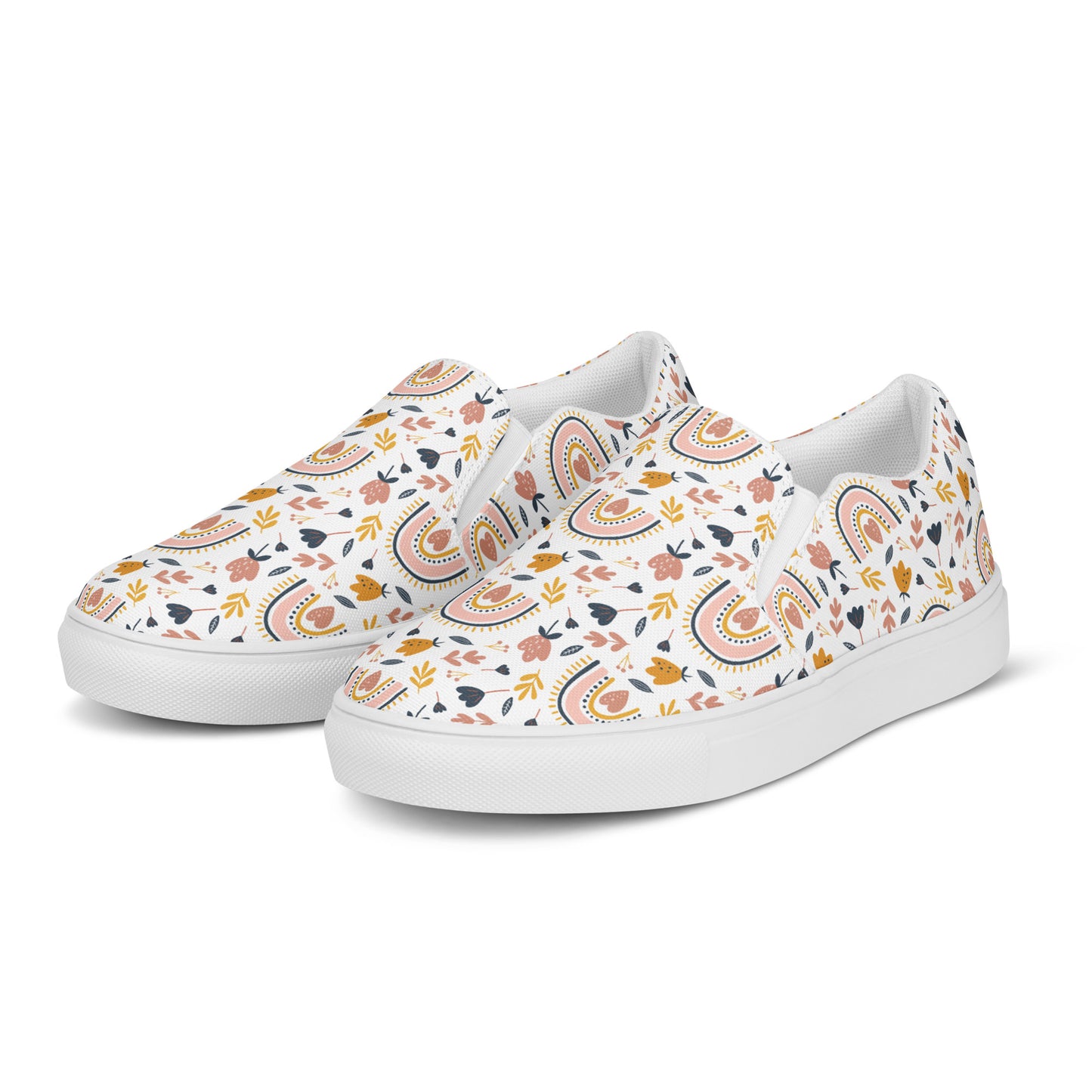 Floral Rainbow Women’s slip-on canvas shoes