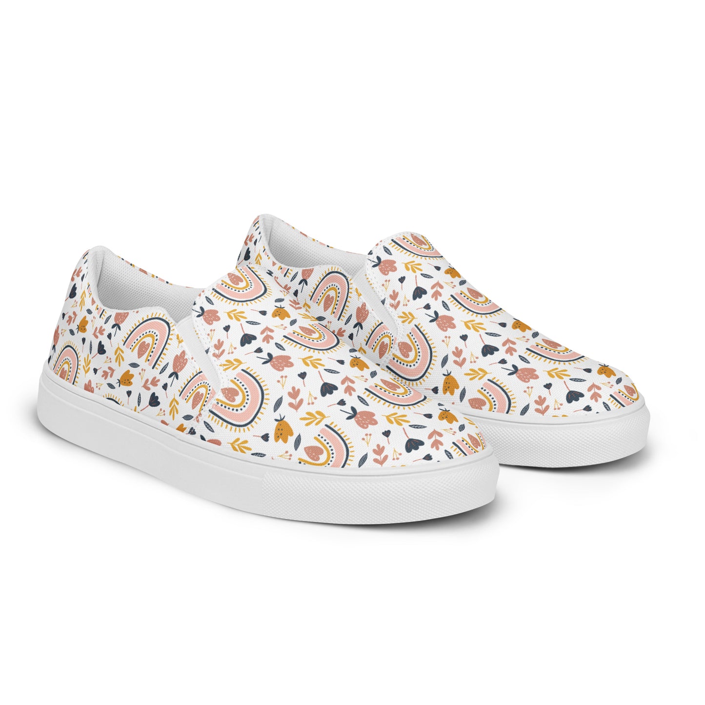 Floral Rainbow Women’s slip-on canvas shoes